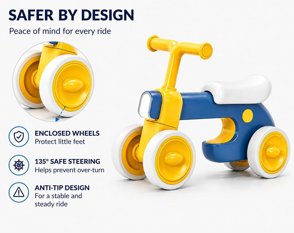 Toddler Balance Bike with Lights & Music