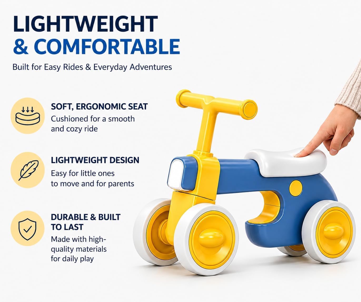 Toddler Balance Bike with Lights & Music