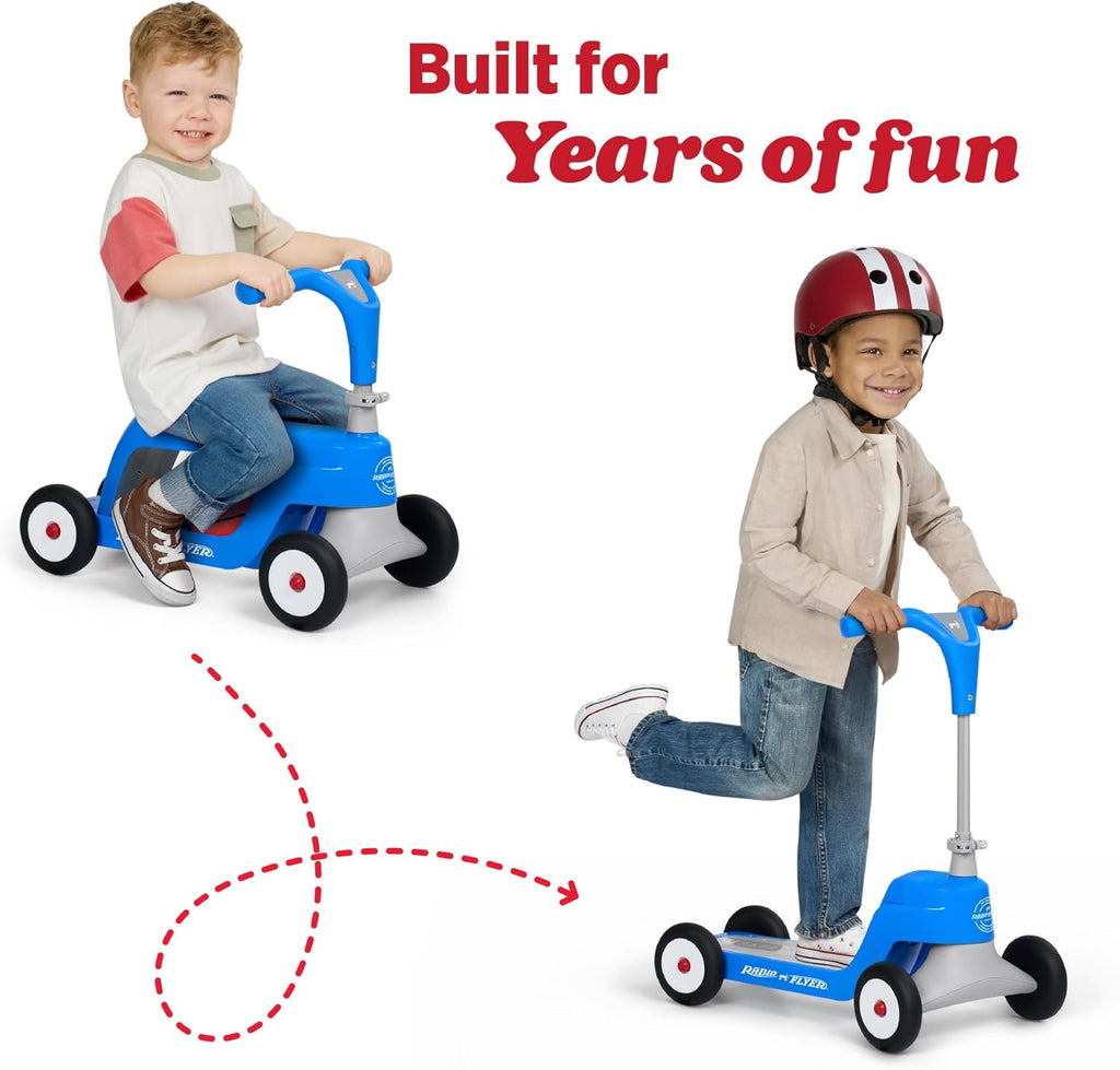 2-in-1 Toddler Ride-On Scooter