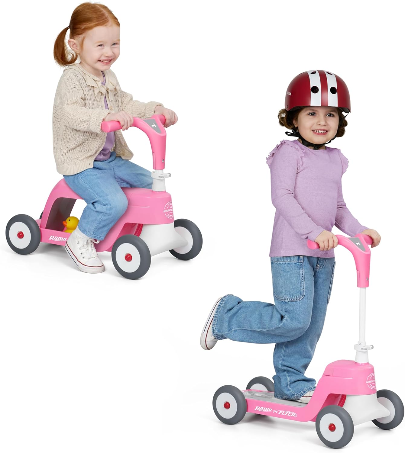 2-in-1 Toddler Ride-On Scooter