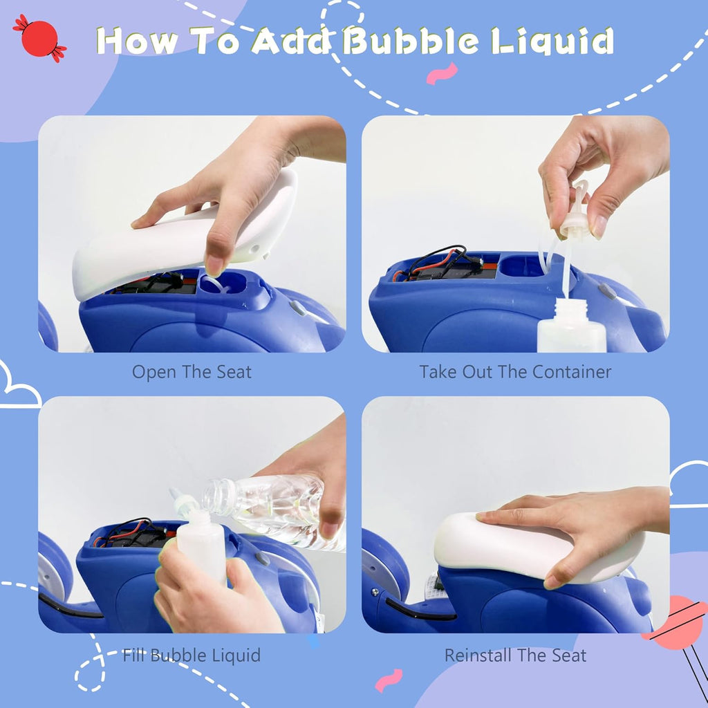 Electric Balance Bike for Toddlers (Ages 1–3) with Bubble Machine
