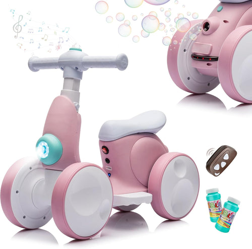 Electric Balance Bike for Toddlers (Ages 1–3) with Bubble Machine