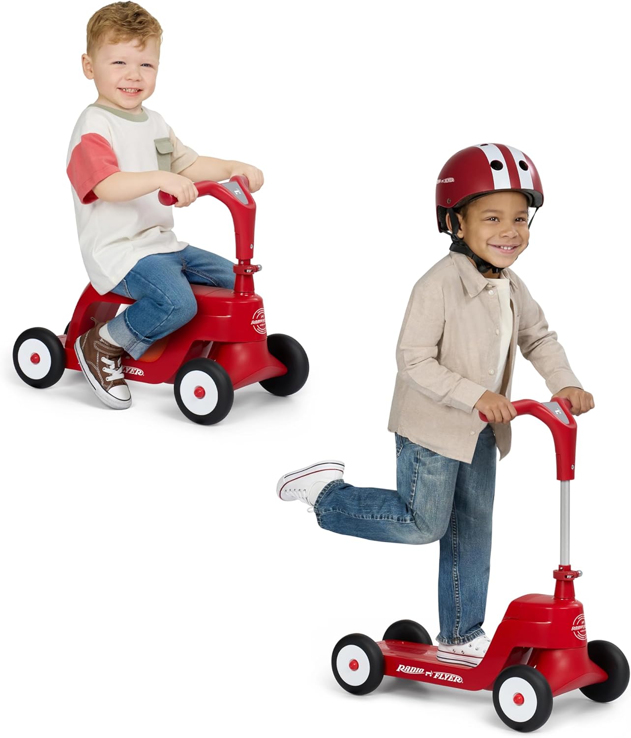 2-in-1 Toddler Ride-On Scooter