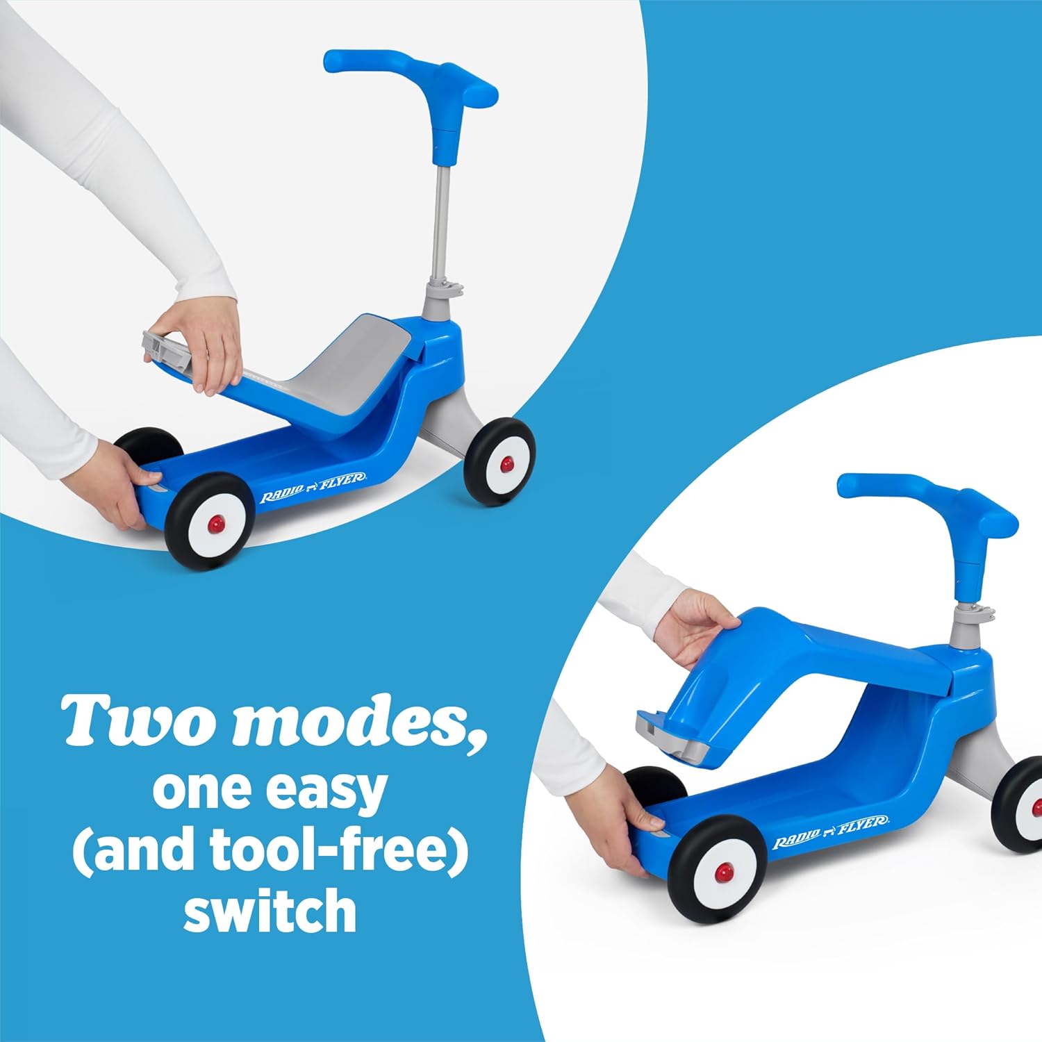 2-in-1 Toddler Ride-On Scooter