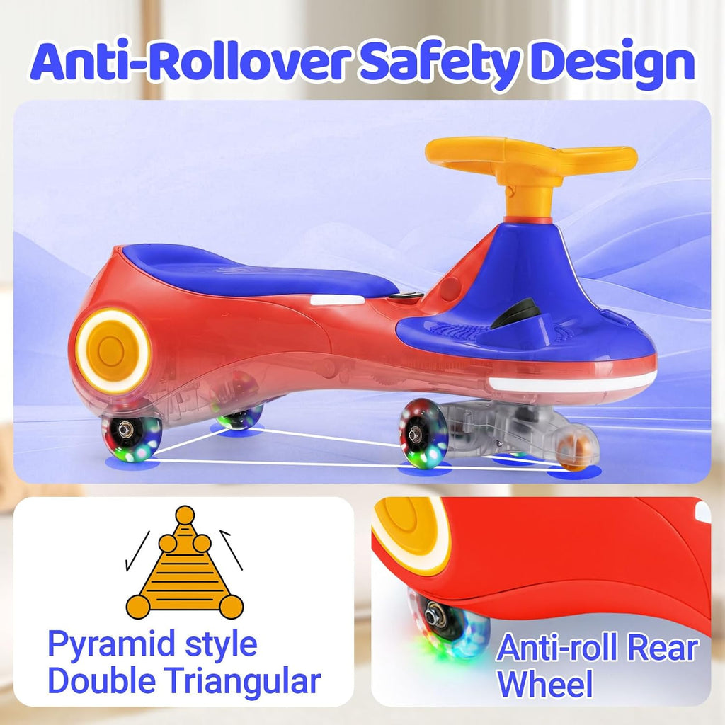 3-in-1 Electric Wiggle Car Ride-On Toy for Kids – 12V Drift Car with Music