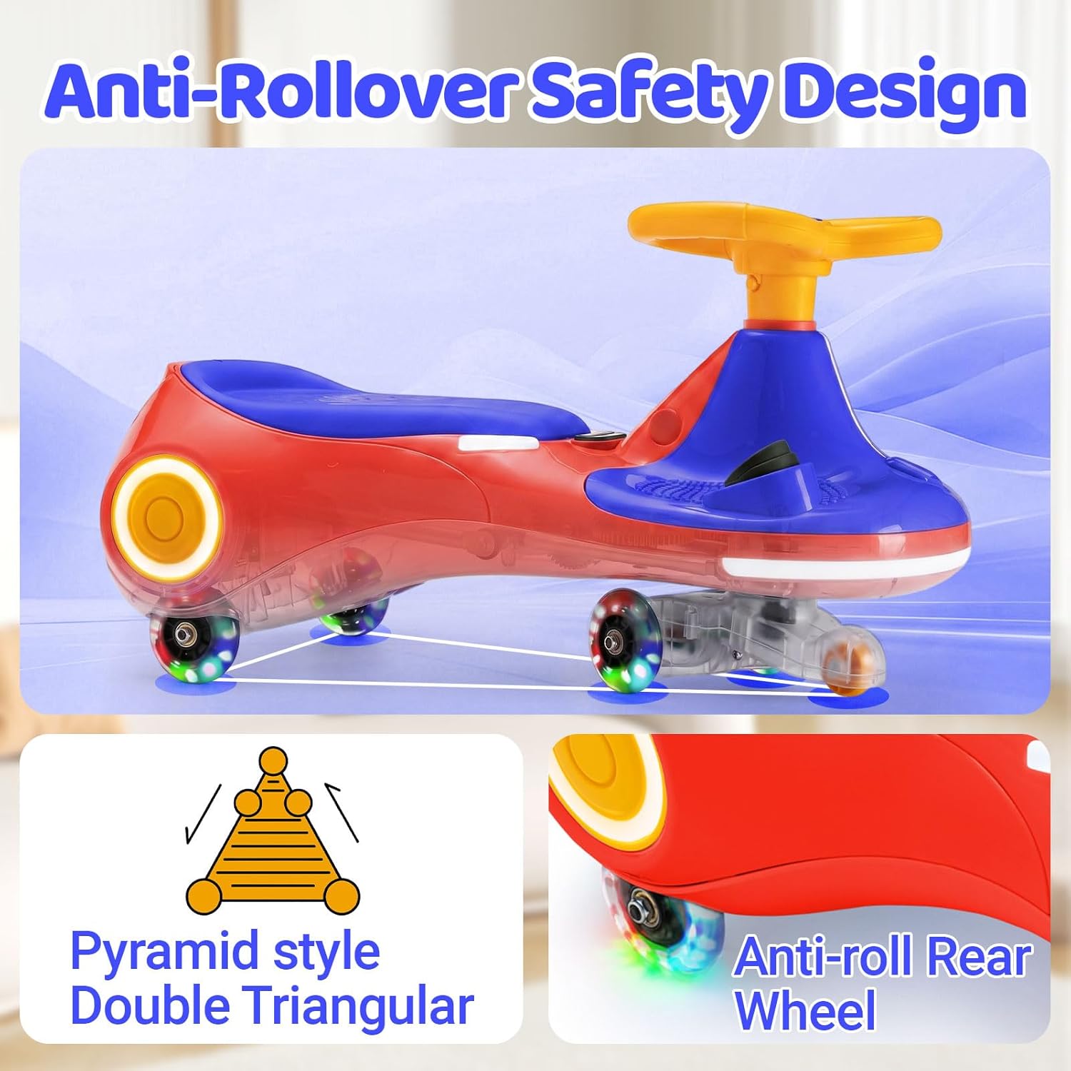 3-in-1 Electric Wiggle Car Ride-On Toy for Kids – 12V Drift Car with Music