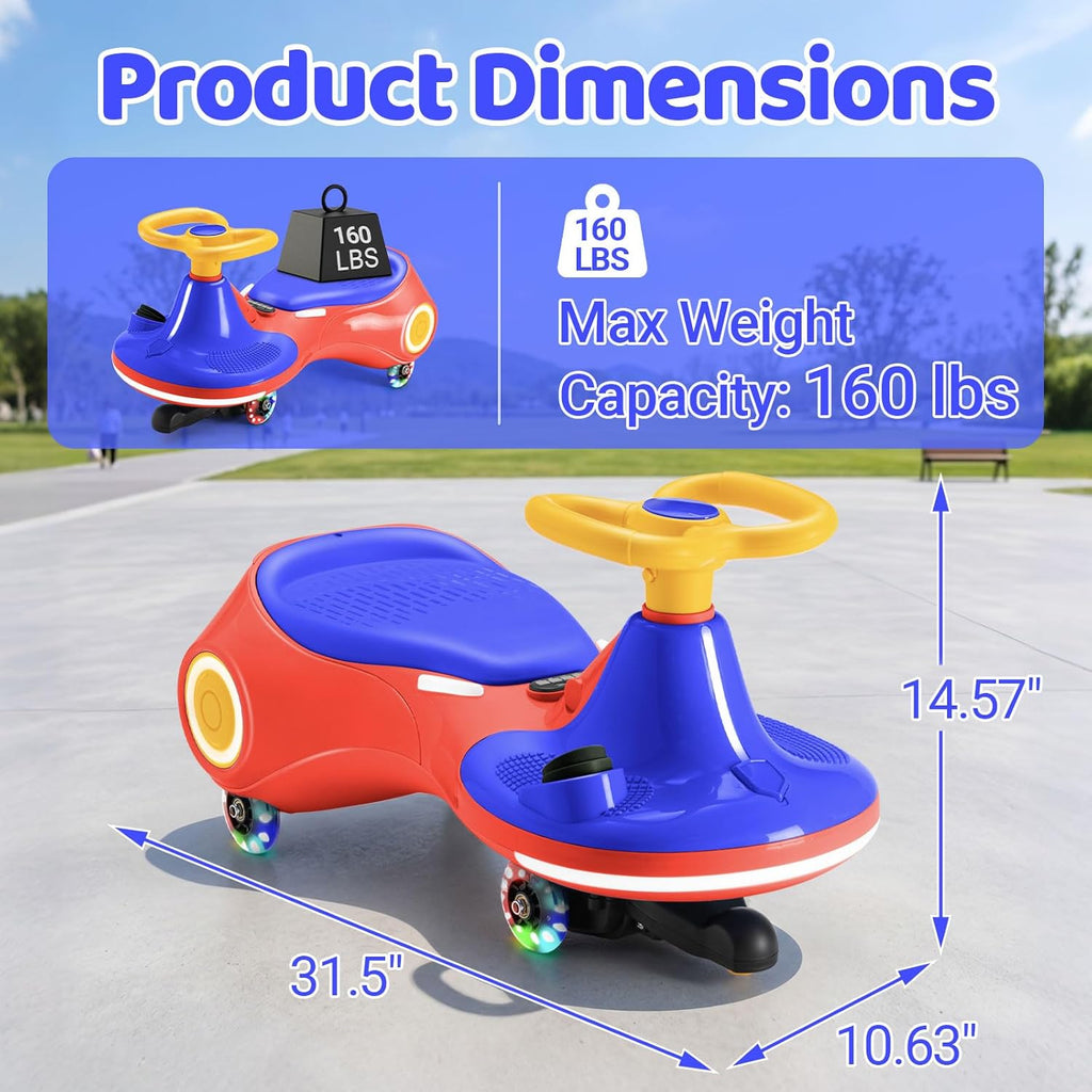 3-in-1 Electric Wiggle Car Ride-On Toy for Kids – 12V Drift Car with Music