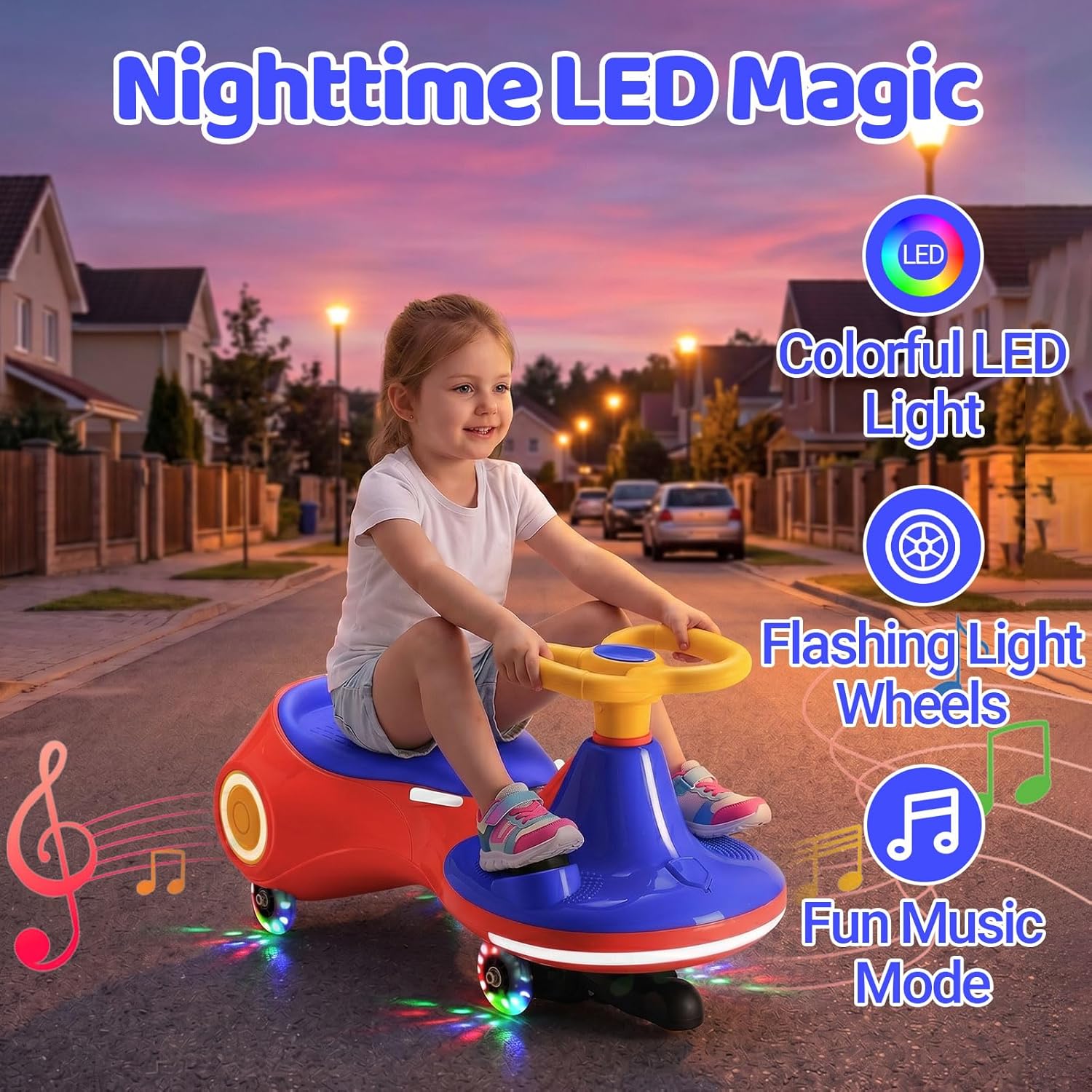 3-in-1 Electric Wiggle Car Ride-On Toy for Kids – 12V Drift Car with Music